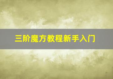 三阶魔方教程新手入门