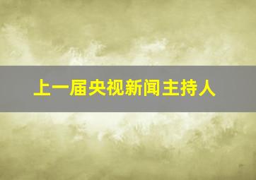 上一届央视新闻主持人