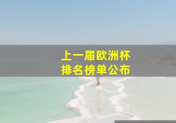 上一届欧洲杯排名榜单公布