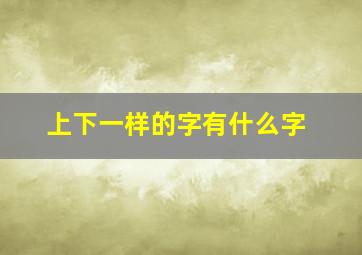 上下一样的字有什么字