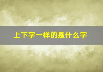 上下字一样的是什么字