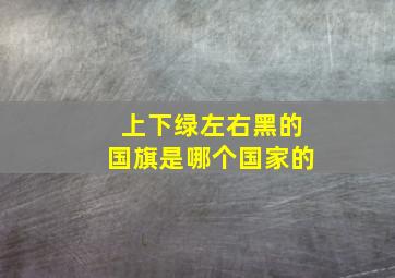 上下绿左右黑的国旗是哪个国家的