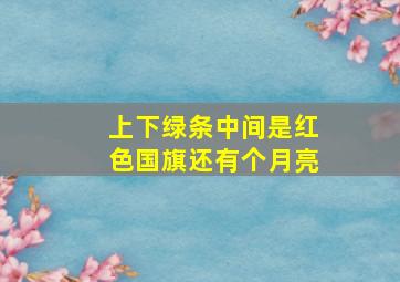 上下绿条中间是红色国旗还有个月亮