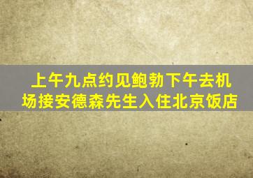 上午九点约见鲍勃下午去机场接安德森先生入住北京饭店