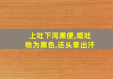 上吐下泻黑便,呕吐物为黑色,还头晕出汗