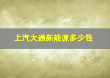 上汽大通新能源多少钱