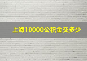 上海10000公积金交多少