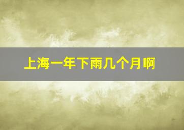 上海一年下雨几个月啊