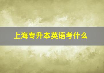 上海专升本英语考什么