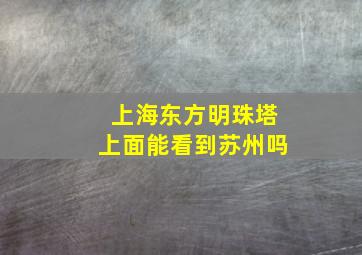 上海东方明珠塔上面能看到苏州吗