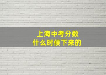 上海中考分数什么时候下来的