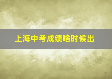 上海中考成绩啥时候出