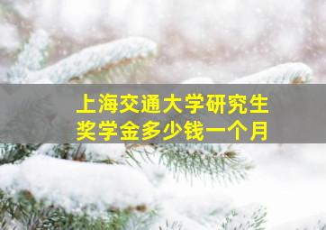 上海交通大学研究生奖学金多少钱一个月