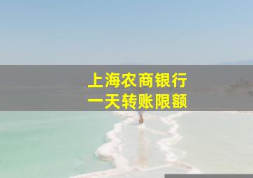 上海农商银行一天转账限额