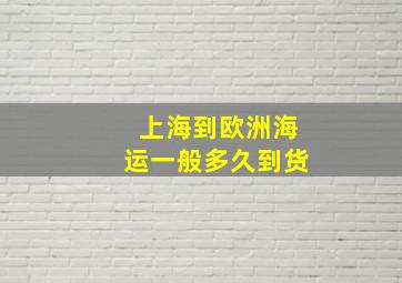 上海到欧洲海运一般多久到货