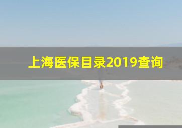 上海医保目录2019查询