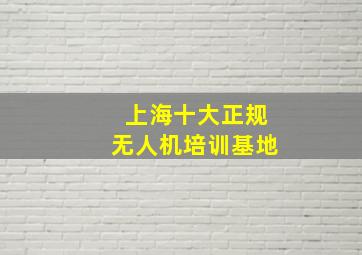 上海十大正规无人机培训基地