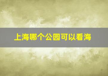 上海哪个公园可以看海