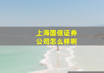 上海国信证券公司怎么样啊