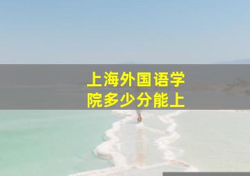 上海外国语学院多少分能上