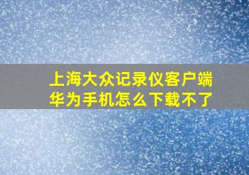 上海大众记录仪客户端华为手机怎么下载不了