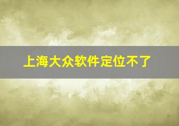 上海大众软件定位不了