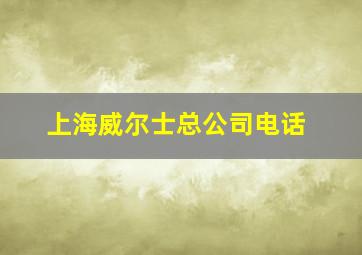 上海威尔士总公司电话