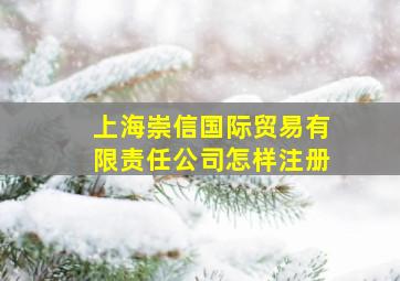 上海崇信国际贸易有限责任公司怎样注册