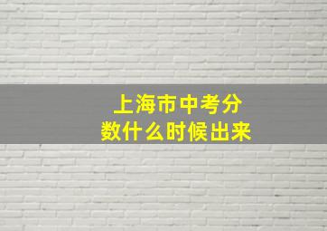 上海市中考分数什么时候出来