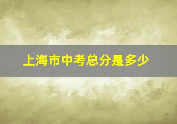 上海市中考总分是多少