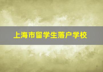 上海市留学生落户学校