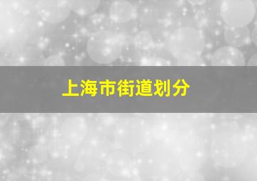 上海市街道划分