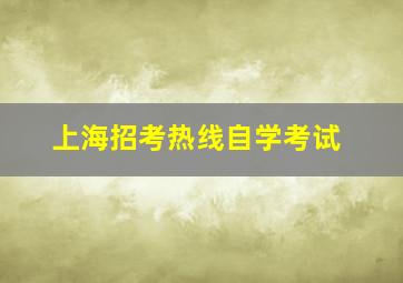 上海招考热线自学考试