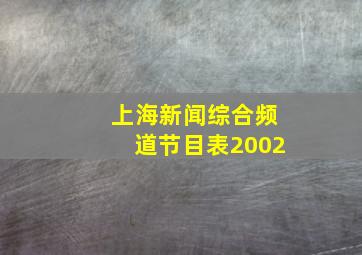 上海新闻综合频道节目表2002