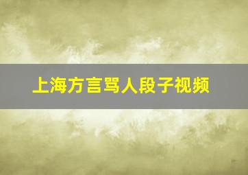 上海方言骂人段子视频