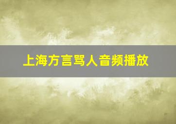 上海方言骂人音频播放