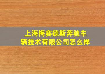 上海梅赛德斯奔驰车辆技术有限公司怎么样