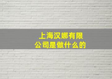 上海汉娜有限公司是做什么的