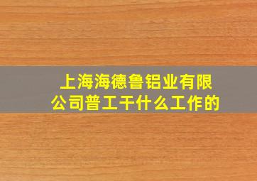 上海海德鲁铝业有限公司普工干什么工作的