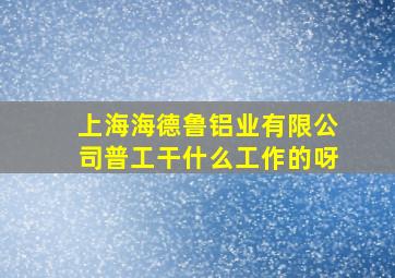 上海海德鲁铝业有限公司普工干什么工作的呀