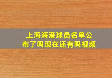 上海海港球员名单公布了吗现在还有吗视频