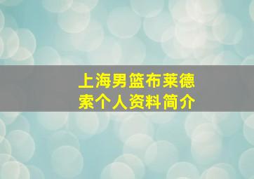 上海男篮布莱德索个人资料简介