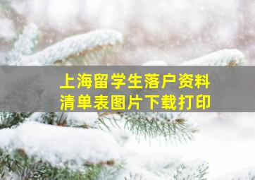 上海留学生落户资料清单表图片下载打印