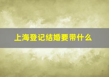 上海登记结婚要带什么