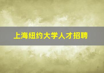 上海纽约大学人才招聘