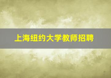 上海纽约大学教师招聘