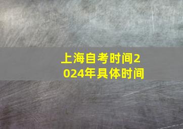 上海自考时间2024年具体时间