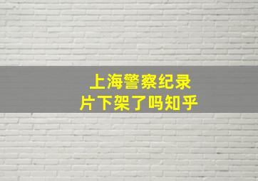 上海警察纪录片下架了吗知乎