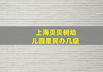 上海贝贝树幼儿园是民办几级