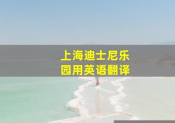 上海迪士尼乐园用英语翻译